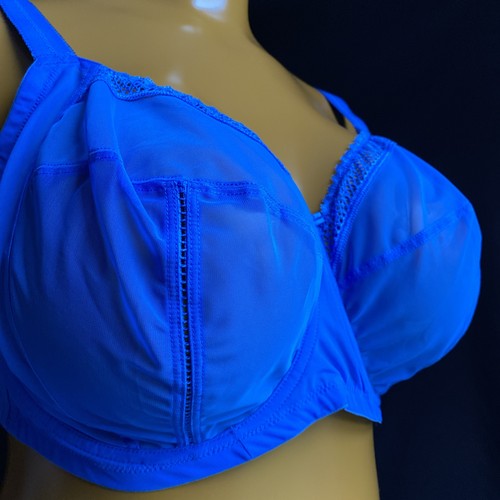 M&S Ladies Underwired Bra, Blue Ultra Sheer Mesh & Lace, UK 42G, New - Picture 4 of 13