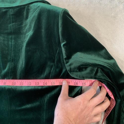 Chaqueta Choklate Mujer EU 36 Verde Terciopelo Blazer Estructurado Hombro Esmeralda - Imagen 11 de 15