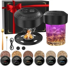 Electric Whiskey Smoker Kit: Old Fashioned Drink Smoker Kit with 6 Flavors Wood 