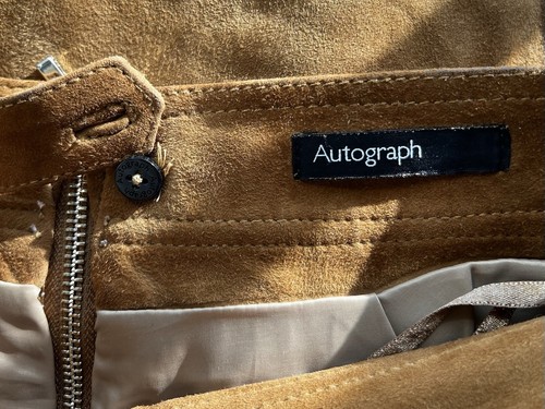 Autograph M&S 100% Suede Leather Skirt UK 6-8 Small Tan Brown ASO Alexa Chung - Picture 7 of 7