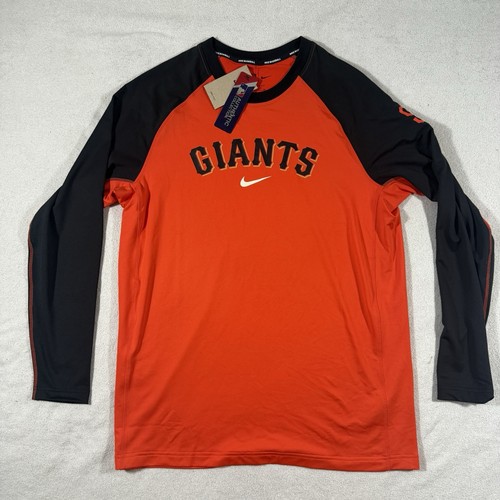 SF Giants Nike Baseball Dri Fit MLB Long Sleeve Shirt XL Authentic On Field NEW - Picture 1 of 13