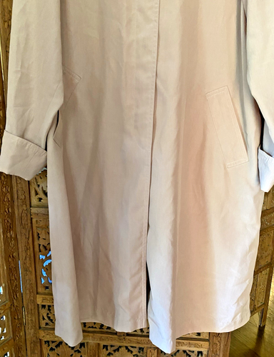 Women's Tan Lightweight Trench Coat  Vingt Miel Pour Femmes Size L-XL - Picture 4 of 8