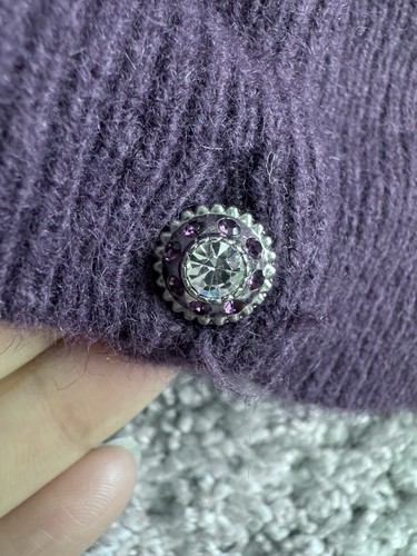 Vintage Y2K NWOT Express Angora Blend Rhinestone Cardigan Sweater Sz XS SOLDOUT - Picture 2 of 5