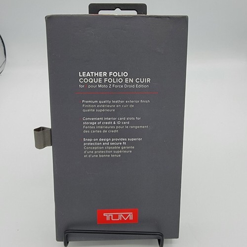 TUMI Custodia Folio Pelle Full Grain per Moto z Force - Nera Nuova - Foto 3 di 9