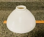 Vtg-10”-White MILK GLASS~SHADE~Waffle-Floor Lamp~Globe~Torchiere-Diffuser- Light