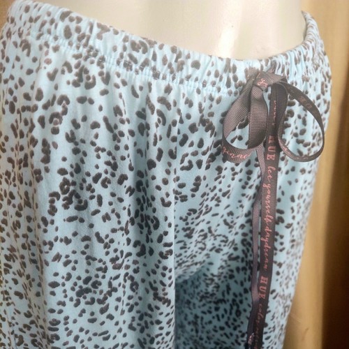 Hue Blue & Brown Print Cotton Blend Lounge/ Sleep Capri Pants Size S - Picture 2 of 10