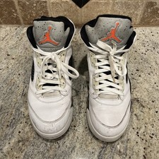 Jordan 5 Retro Pro Stars Basketball Shoes Men 12 US White Leather 136027-110 Air