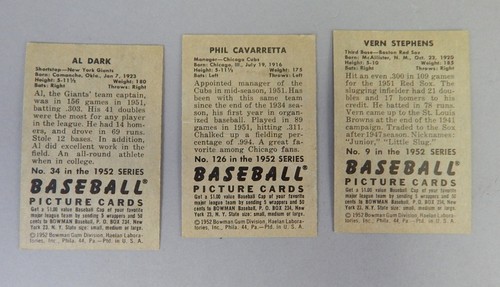 18x 1952 Bowman Gum baseball picture card lot Garcia Reese Yost Roe Brown Jansen - Picture 9 of 9
