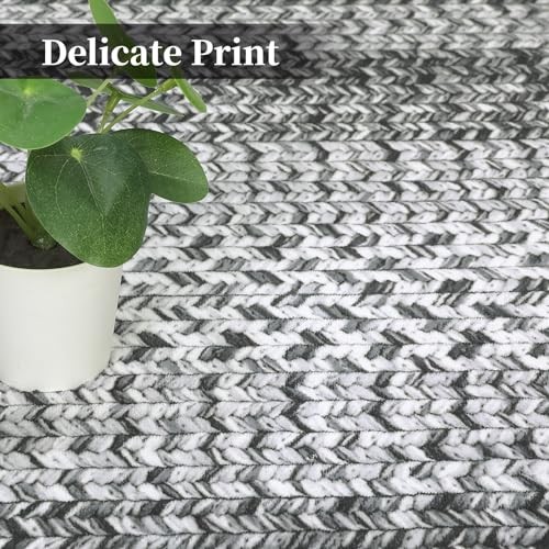 Modern Washable Rug 8x10 Rugs for Living Room Soft Bedroom Rug Grey Geometric - Picture 8 of 8