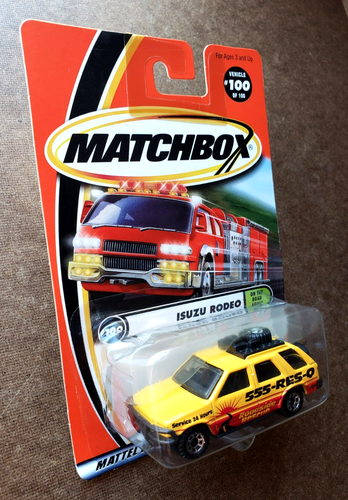 Vintage 2000 MATCHBOX ISUZU RODEO Yellow #100 ON THE ROAD AGAIN 1:64 MB100 (USA) - Picture 7 of 18
