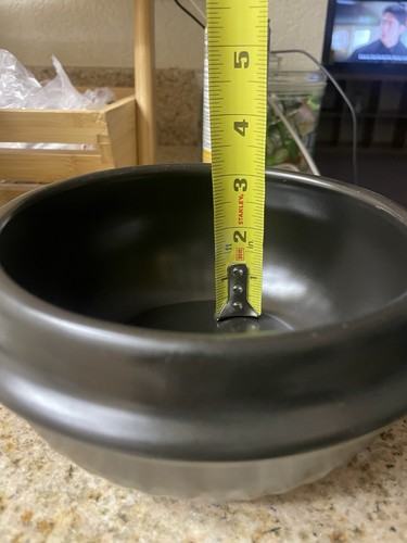 Black Dolsot/Stone Bowl w/Black Tray for Hot Pot/Bibimbap & Korean Food - Picture 4 of 4