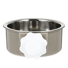 Hanging Design Stainless Steel Pet Bowl for Dog and Cat Grey