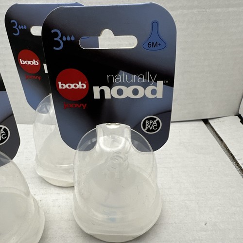 Lot of 3 boob Joovy Naturally Nood Stage 3 6M+ Nipples Medium Flow BPA/PVC Free - Picture 2 of 4