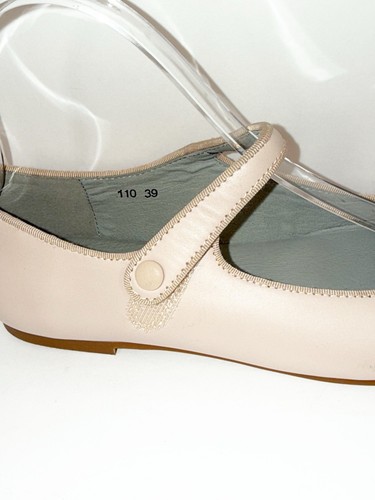 Zapato Mary Jane Rosa Pálido Cuero Plano Botón Rubor Y2K Minimalista Oficina 39/8 - Imagen 11 de 16