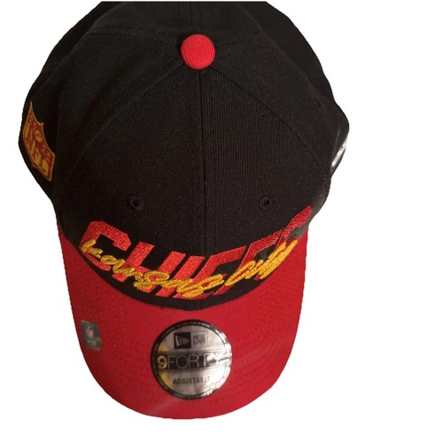 Kansas City Chiefs Hat Black Red New Era Embroidered Football 9FORTY Adjustable - Picture 8 of 10