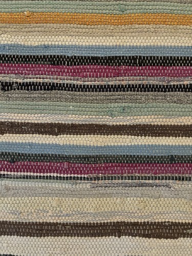 HTF Narrow Swedish Hand Made Rag Rug (19x 105 inches) 1920s - Picture 3 of 3