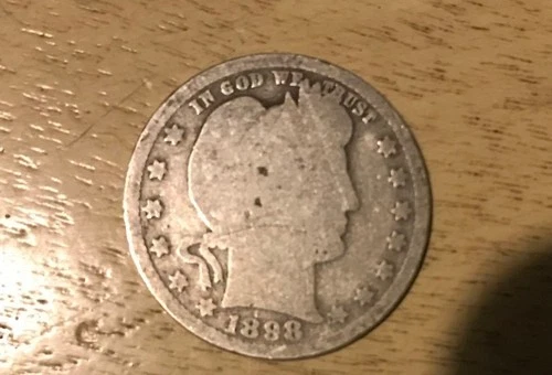 1898 O BARBER SILVER QUARTER 25c SET BREAK BETTER DATE ACTUAL COIN