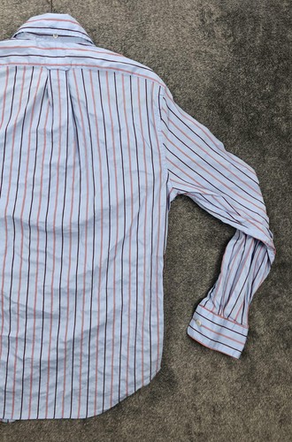 Camisa Todd Snyder Para Hombre Pequeña Azul Rojo Rayas Botones Manga Larga Elastizada - Imagen 16 de 19