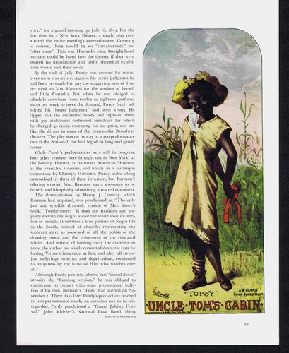 Uncle Tom, the Theater and Harriet Beecher Stowe - 1955 History Article - Picture 1 of 3