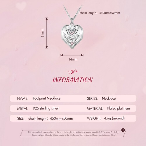 Collar Voroco Europeo de Plata de Ley 925 con Huellas para Mujer Regalos Joyería - Imagen 11 de 17