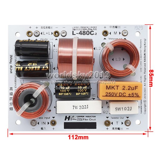 Filtros cruzados divisor de frecuencia divisor de frecuencia de alta fidelidad para altavoz Kasun L-480c 3 vías 4 unidades - Imagen 3 de 9
