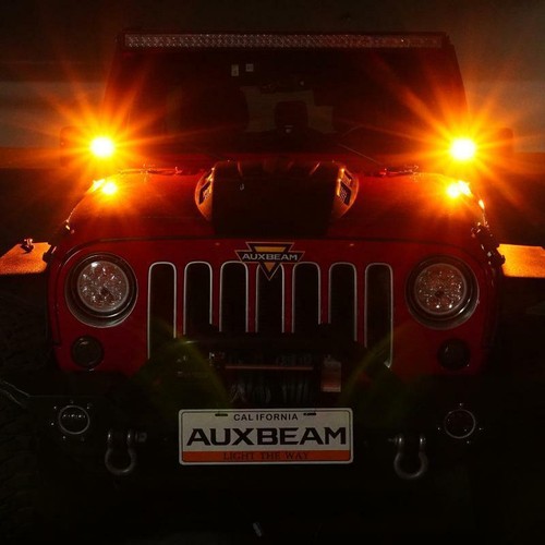 2x AUXBEAM 4" pulgadas estroboscópico ámbar LED barra de luces de trabajo vainas todoterreno conducción camión SUV - Imagen 9 de 12