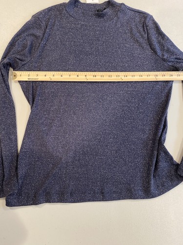NEW Stitch Fix Top Womens XL Navy Metallic Night Sky Long Sleeve Stretch - Picture 6 of 8