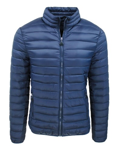 Herren Daunenjacke 100 Gramm Blau Freizeit Bomberjacke Wasserdicht - Bild 2 von 3