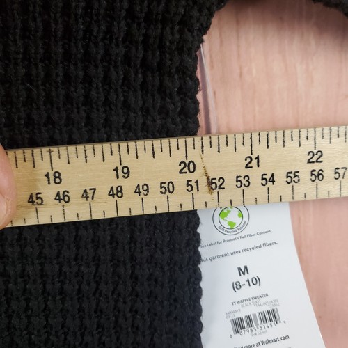 Time and Tru Women's Long Sleeve Waffle Crewneck Pullover Sweater Sz Medium NEW - Picture 6 of 9