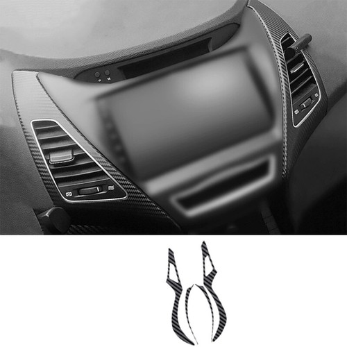 For Hyundai Elantra 14-16 Sticker Carbon Fiber Middle Air Outlet Vent Cover Trim - Picture 1 of 9