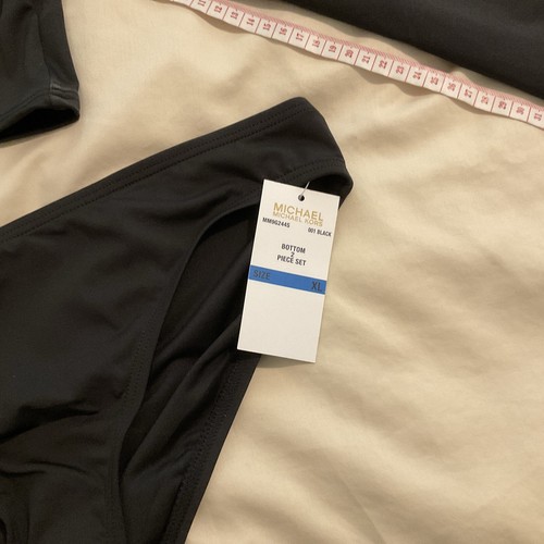 MICHAEL KORS MANGA LARGA 2 PIEZAS TRAJE DE BAÑO CROP TOP NEGRO TALLA XL NUEVO CON ETIQUETAS - Imagen 8 de 14
