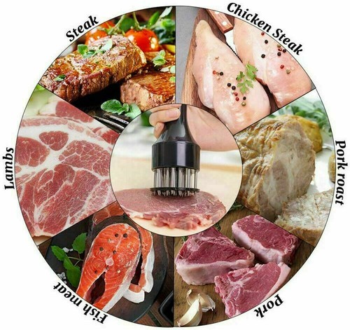 Meat Tenderizer Tool 21Needles Stainless Steel for Tenderizing Kitchen Tool USA - Picture 2 of 11