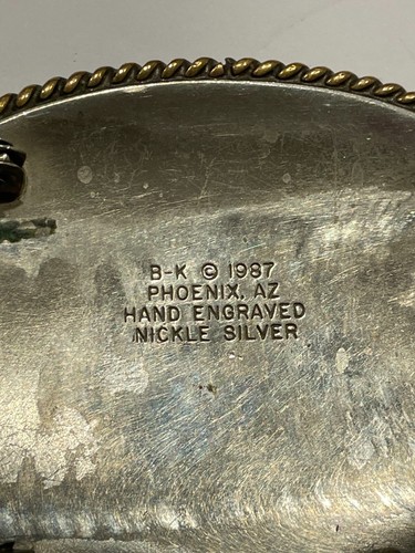 1989 PERENNIAL CHAMPION Hand Engraved Nickel Silver Belt Buckle - Picture 6 of 6