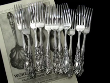 ❤️ MOSELLE AMERICAN SILVER LUNCH FORK 7” ART NOUVEAU c.1906- SOLD BY PC