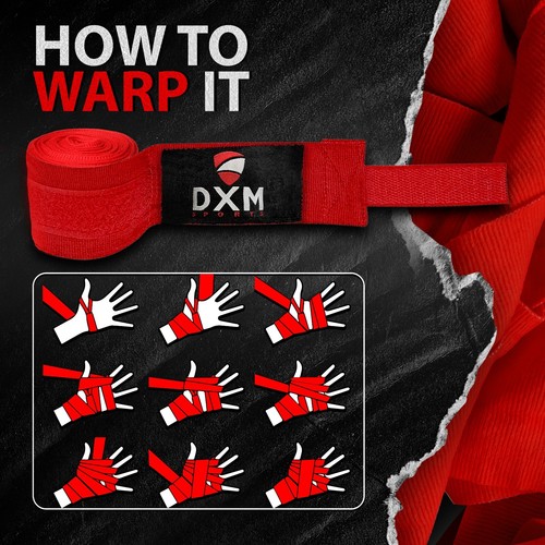 DXM Boxing Hand Wraps 180" Elasticated Fist Inner Gloves MMA Muay Thai Bandages - Picture 22 of 61