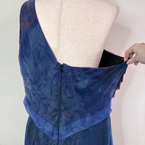 Rene Ruiz Collection Damen blau Organza One-Shoulder-Maxikleid Kleid Gr. 12 - Bild 9 von 14