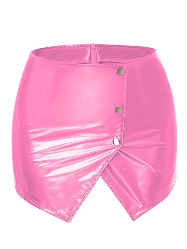 Mujeres Falda Corta Gótica Minifalda Club Nocturno Bodycon Faldas Frontal Dividido Sólido - Imagen 48 de 63