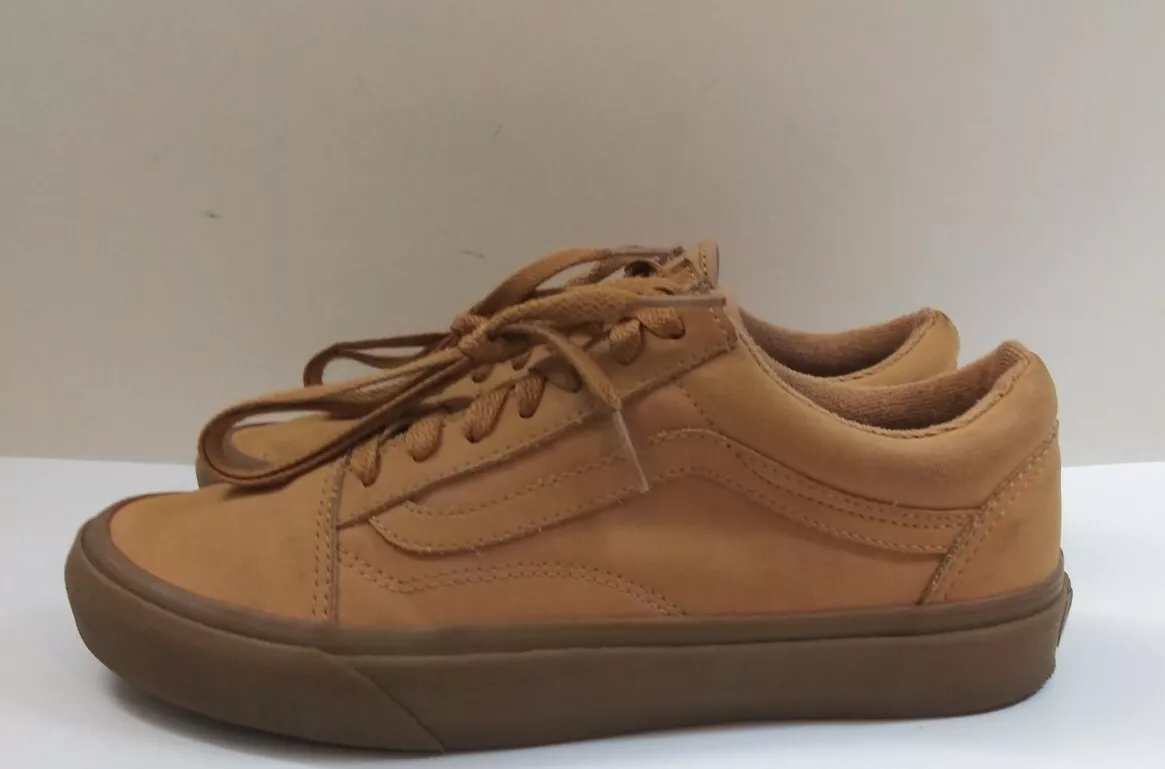 Vans Skate WMNS Shoes Sneakers Tan Brown Gum 721454 Canvas Leather