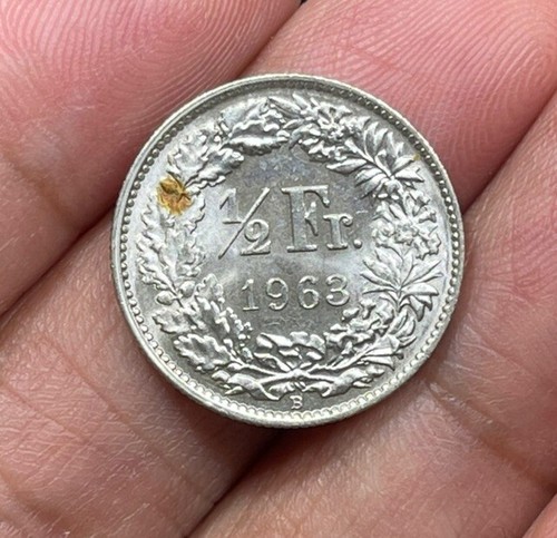 1963 Switzerland 1/2 Franc Silver Coin Excellent BU Condition - Picture 4 of 4