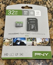 32GB PNY Elite Class 10 U1 microSDHC Flash Memory Card with Adapter