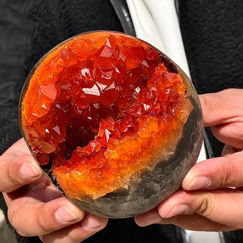 2.88LB Natural yellow crystal quartz mineral spherical opening smile repair - 第 12/13 張圖片