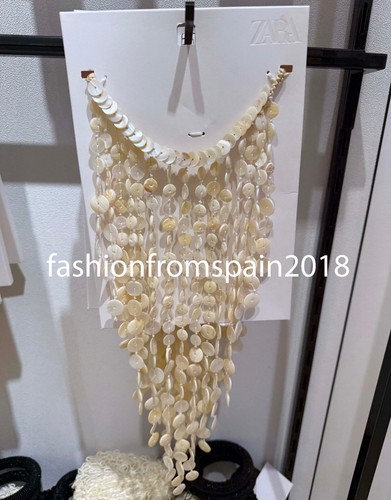 ZARA NEW WOMAN PEARLESCENT WATERFALL NECKLACE ECRU 4340/001/712 - Picture 2 of 2