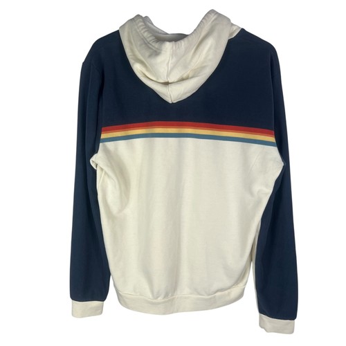 Marine Layer Herren Pullover Fleece Hoodie in Navy Abbey Stone Sunset Stripe Gr. M - Bild 8 von 8