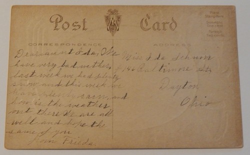 St Patrick's Day "Going to Mass" embossed postcard vintage - Picture 2 of 2