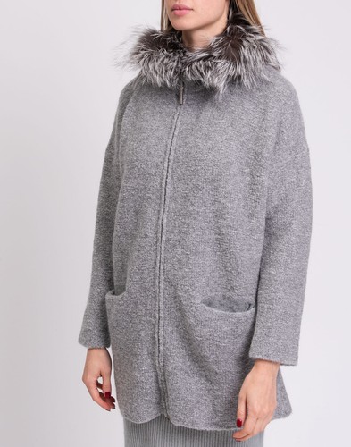 PVP €980 FABIANA FILIPPI Abrigo Boucle IT44 US-M UK12 L Mohair Mezcla de Alpaca y Lana - Imagen 5 de 10