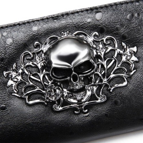 Designer Portemonnaie Portmonee Geldbeutel Metall 3D Totenkopf Skull Geldbörse - Bild 3 von 8