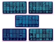 Nail Art Different Designs Stamping Image Plates with Pink Holder BC01 to BC05