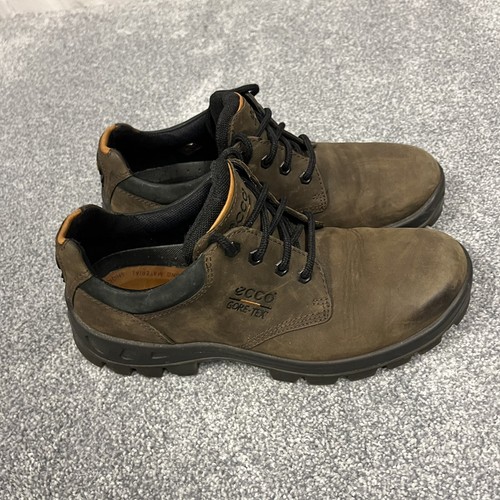 Ecco Track Shoe Men’s Brown Leather Gore-Tex Waterproof Low Hiking Boot Size 41 - Picture 4 of 9