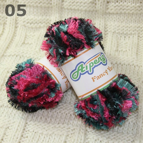Lot of 2Ballsx50g Fun Fur Eyelash Yarn Knitting Crochet Scarf Trim DIY 10Colors - Picture 34 of 36