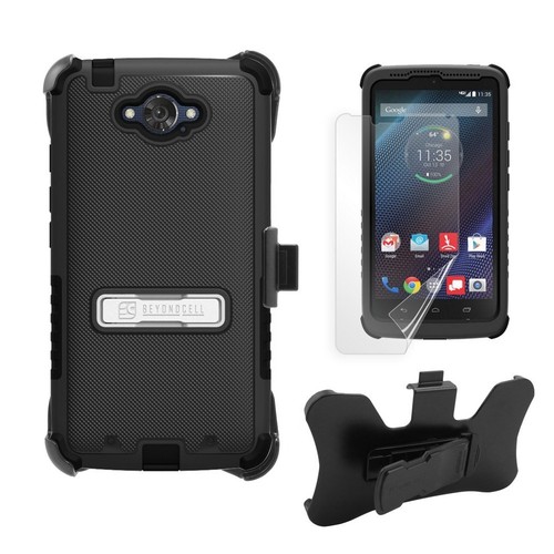 Funda híbrida con clip para cinturón con soporte blindado para teléfono Motorola Droid Turbo XT1254 - Imagen 7 de 8